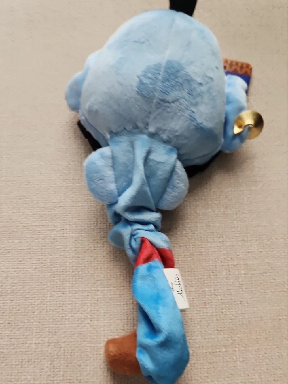Disney Blue Genie Plush Dog Toy with Gold Accent